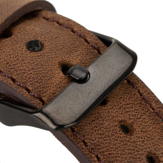 Classic Leather Band – Apple Watch Ultra 49 mm (Distressed Coffee, Black Hardware) - BlackBrook Case