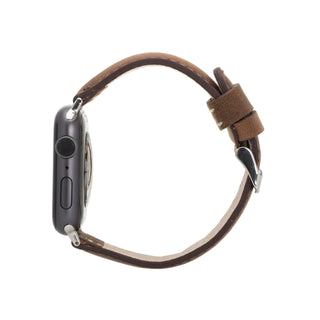 Classic Leather Band – Apple Watch Ultra 49 mm (Distressed Coffee, Silver Hardware) - BlackBrook Case