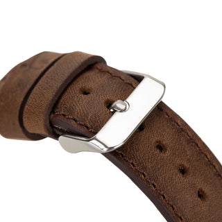 Classic Leather Band – Apple Watch Ultra 49 mm (Distressed Coffee, Silver Hardware) - BlackBrook Case