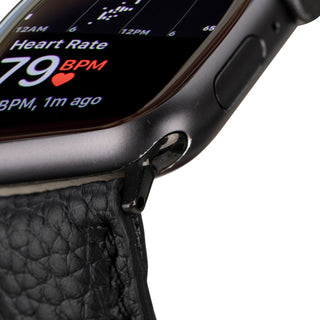Classic Leather Band – Apple Watch Ultra 49 mm (Pebble Black, Black Hardware) - BlackBrook Case