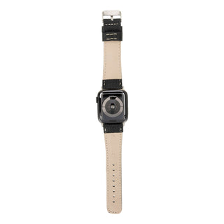 Classic Leather Band – Apple Watch Ultra 49 mm (Pebble Black, Silver Hardware) - BlackBrook Case