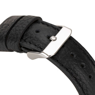 Classic Leather Band – Apple Watch Ultra 49 mm (Pebble Black, Silver Hardware) - BlackBrook Case