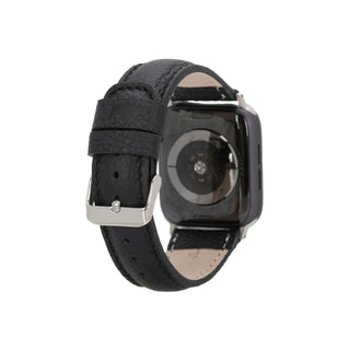 Classic Leather Band – Apple Watch Ultra 49 mm (Pebble Black, Silver Hardware) - BlackBrook Case