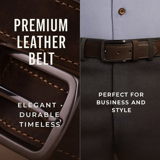 Classic Leather Belt, Coffee - BlackBrook Case