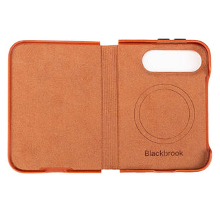 Classic Leather Folio Wallet Case for iPhone Duo, Burnished Tan - BlackBrook Case