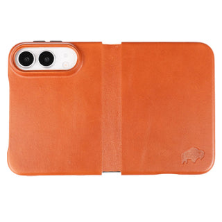 Classic Leather Folio Wallet Case for iPhone Duo, Burnished Tan - BlackBrook Case