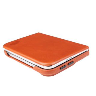 Classic Leather Folio Wallet Case for iPhone Duo, Burnished Tan - BlackBrook Case