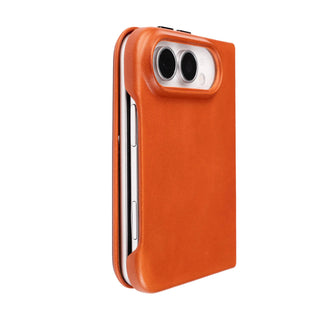 Classic Leather Folio Wallet Case for iPhone Duo, Burnished Tan - BlackBrook Case