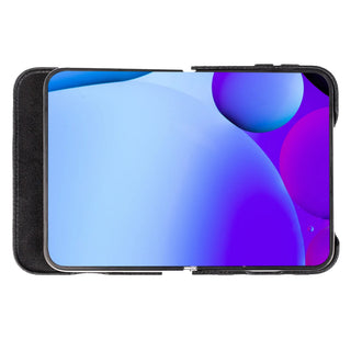Classic Leather Folio Wallet Case for iPhone Duo, Pebble Black - BlackBrook Case