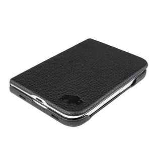 Classic Leather Folio Wallet Case for iPhone Duo, Pebble Black - BlackBrook Case