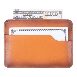 Cole Card Holder Wallet, Burnished Tan - BlackBrook Case