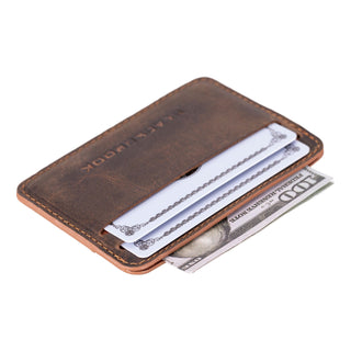 Cole Card Holder Wallet, Distressed Coffee - BlackBrook Case