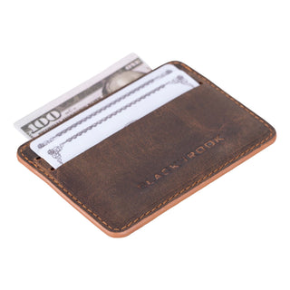 Cole Card Holder Wallet, Distressed Coffee - BlackBrook Case