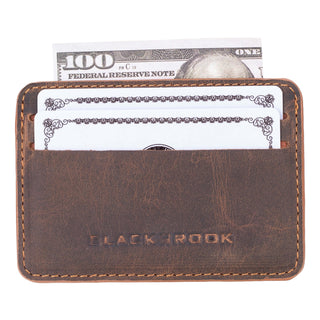 Cole Card Holder Wallet, Distressed Coffee - BlackBrook Case