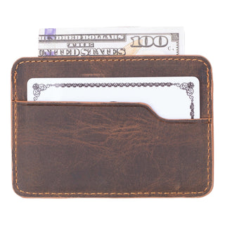 Cole Card Holder Wallet, Distressed Coffee - BlackBrook Case