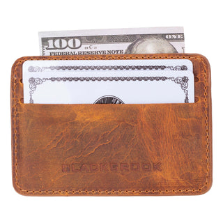 Cole Card Holder Wallet, Golden Brown - BlackBrook Case