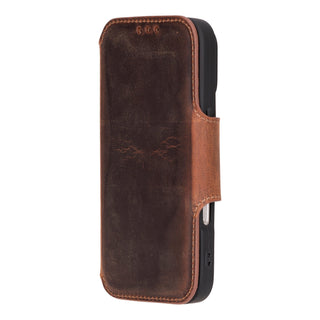 Cooper iPhone 16 Pro Folio Wallet Case, Saddle Brown - Bouletta