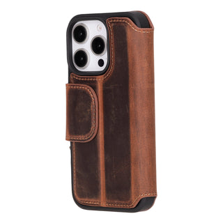 Cooper iPhone 16 Pro Folio Wallet Case, Saddle Brown - Bouletta