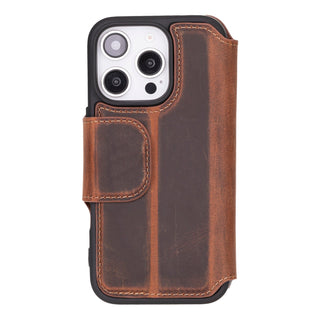 Cooper iPhone 16 Pro Folio Wallet Case, Saddle Brown - Bouletta