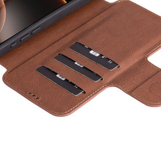 Cooper iPhone 16 Pro Folio Wallet Case, Saddle Brown - Bouletta