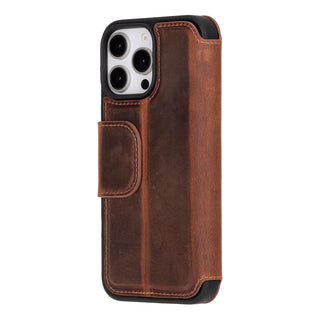 Cooper iPhone 16 Pro Max Folio Wallet Case, Saddle Brown - Bouletta