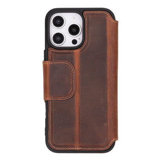 Cooper iPhone 16 Pro Max Folio Wallet Case, Saddle Brown - Bouletta