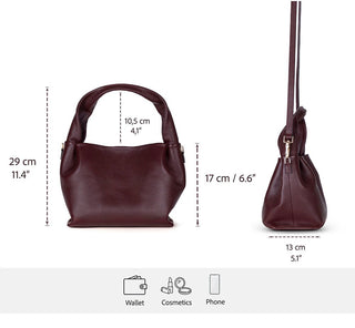 Cortina Women's Leather Bag, Burgundy - BlackBrook Case