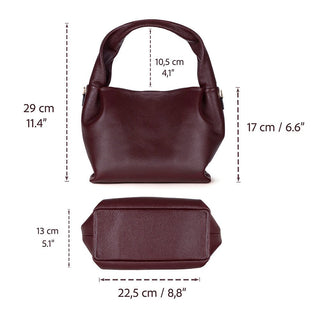 Cortina Women's Leather Bag, Burgundy - BlackBrook Case