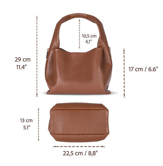 Cortina Women's Leather Bag, Tan - BlackBrook Case