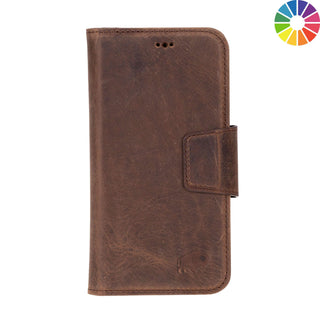 Custom Burkley Single Fold Wallet for iPhone 16, Distressed Coffee - BlackBrook Case