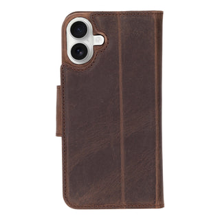 Custom Burkley Single Fold Wallet for iPhone 16 Plus, Distressed Coffee - BlackBrook Case