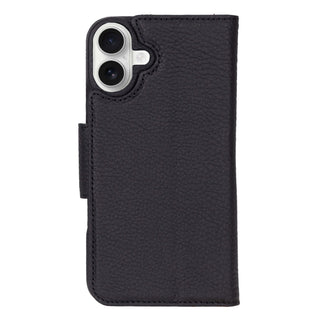 Custom Burkley Single Fold Wallet for iPhone 16 Plus, Pebble Black - BlackBrook Case