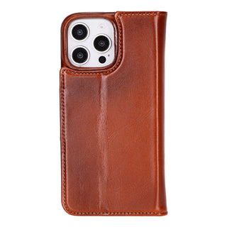 Custom Burkley Single Fold Wallet for iPhone 16 Pro Max, Burnished Tan - BlackBrook Case