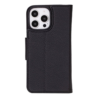 Custom Burkley Single Fold Wallet for iPhone 16 Pro Max, Pebble Black - BlackBrook Case