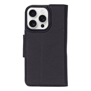 Custom Burkley Single Fold Wallet for iPhone 16 Pro, Pebble Black - BlackBrook Case