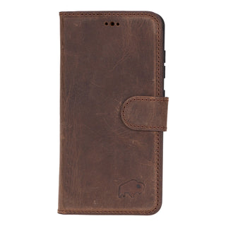 Custom Carter Single Fold Wallet for Samsung Galaxy S25, Distressed Coffee - BlackBrook Case