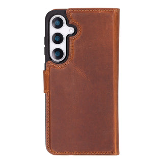 Custom Carter Single Fold Wallet for Samsung Galaxy S25 Plus, Golden Brown - BlackBrook Case