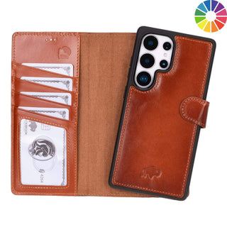 Custom Carter Single Fold Wallet for Samsung Galaxy S25 Ultra, Burnished Tan - BlackBrook Case