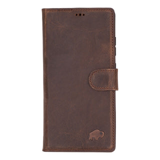 Custom Carter Single Fold Wallet for Samsung Galaxy S25 Ultra, Distressed Coffee - BlackBrook Case