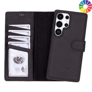 Custom Carter Single Fold Wallet for Samsung Galaxy S25 Ultra, Pebble Black - BlackBrook Case