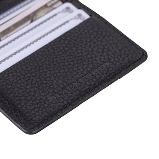 Dean Full‑Grain Leather Card Wallet, Pebble Black - BlackBrook Case