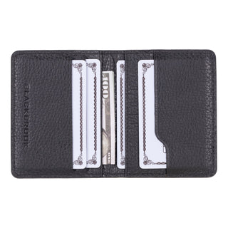 Dean Full‑Grain Leather Card Wallet, Pebble Black - BlackBrook Case
