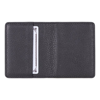Dean Full‑Grain Leather Card Wallet, Pebble Black - BlackBrook Case