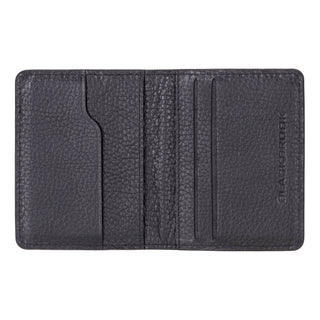 Dean Full‑Grain Leather Card Wallet, Pebble Black - BlackBrook Case