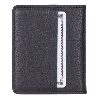 Dean Full‑Grain Leather Card Wallet, Pebble Black - BlackBrook Case