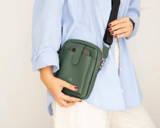 Dillon Crossbody Leather Bag, Green - BlackBrook Case