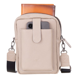 Dillon Crossbody Leather Bag, Grey - BlackBrook Case