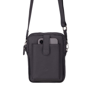 Dillon Crossbody Leather Bag, Pebble Black - BlackBrook Case