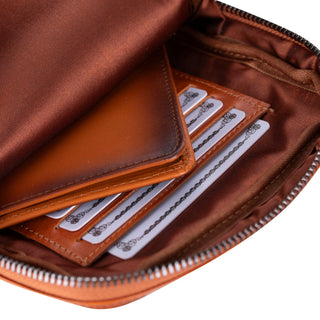 Dillon Full‑Grain Leather Crossbody Bag – Burnished Tan - BlackBrook Case