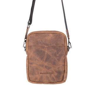 Dillon Full‑Grain Leather Crossbody Bag – Distressed Coffee - BlackBrook Case